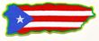 Bordado de Isla de Puerto Rico con colores de Bandera de Puerto Rico, Bandera